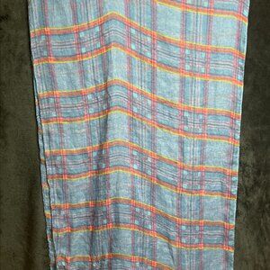 Pre-Owned Sheer Plaid Infinity Scarf 36x22 Circle Loop 100% Polyester RN98185
